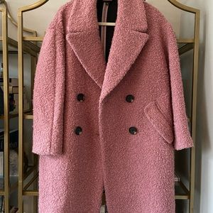 Topshop Pink Teddy Coat